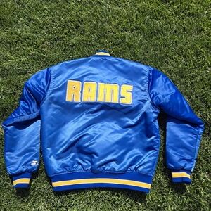 Vintage Starter NFL Los Angeles Rams Button Up Satin Jacket Size Men's Medium M